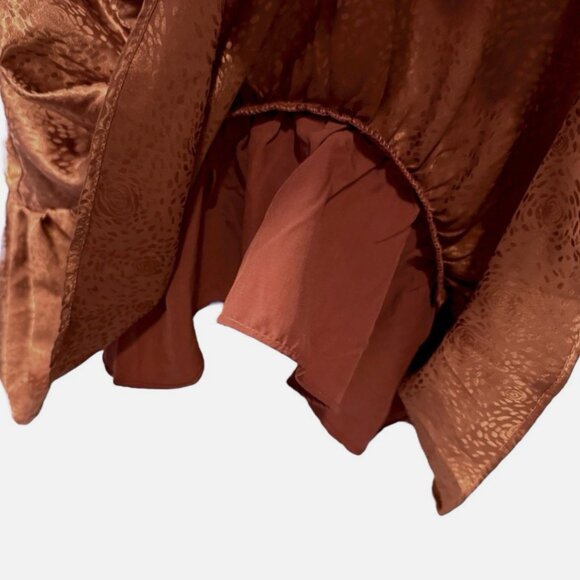 Anthropologie ASTR The Label NWT Mini Ruched Ruffle Silky Dress Women's size L - Picture 9 of 10